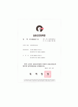 물품선별이송장치 실용신안등록증